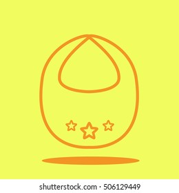 Apron baby cute icon in trendy flat style isolated on color background. Baby symbol for your design, logo, UI. Vector illustration, EPS10. Line style. 