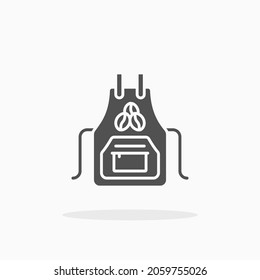 Apron Barista Coffee icon. Solid black style. Vector illustration. Enjoy this icon for your project.