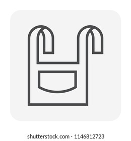Apron or bib apron icon. That is uniform or garment cover front of body. For chef cooking in kitchen, restaurant. To protection chef from danger i.e. acid and excessive heat. 64x64 pixel icon.