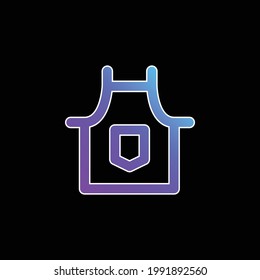 Apron blue gradient vector icon