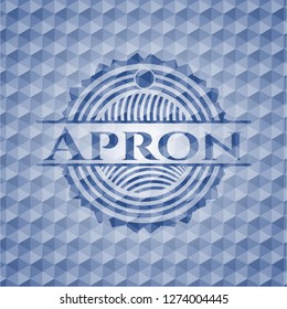 Apron blue polygonal badge.