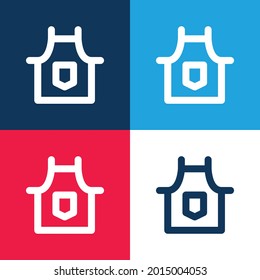 Vorfeldblau und Rot, vier Farben minimaler Icon-Set