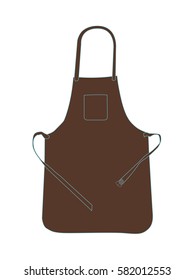 Apron brown realistic vector illustration isolated