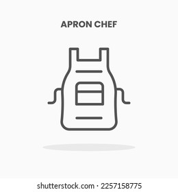 Estilo de línea de ilustración vectorial de icono del chef Apron. Gran diseño para web, aplicación y más. Estroque editable y píxel perfecto.