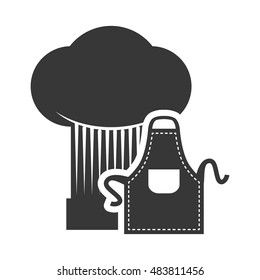 Apron and chefs hat icon. Bakery food and shop theme. Isolated design. Vector illustration
