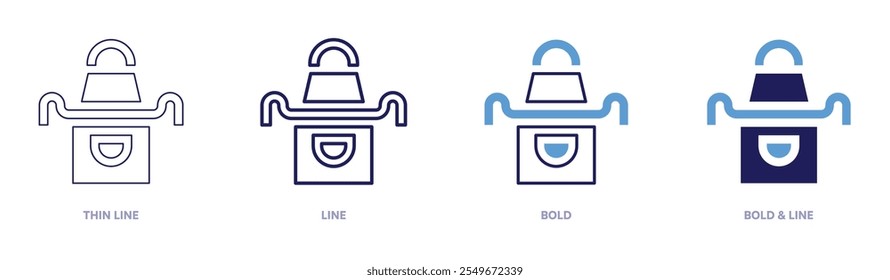 Apron clothes icon in 4 different styles. Thin Line, Line, Bold, and Bold Line. Duotone style. Editable stroke.