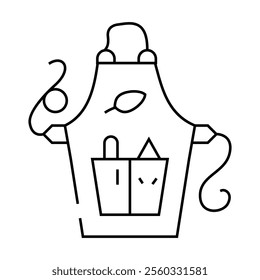 apron clothing line icon vector. apron clothing sign. isolated contour symbol black illustration