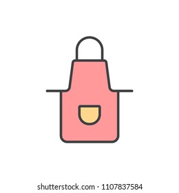 Apron colored line icon.