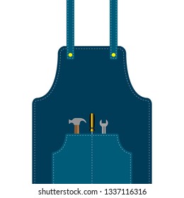 Apron with a construction tools. Vector illustration design