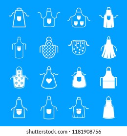 Apron cooking chef icons set. Simple illustration of 16 apron cooking chef vector icons isolated on white background