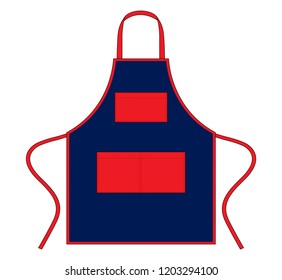 Apron Design Vector(Navy/Red)
: Flat View