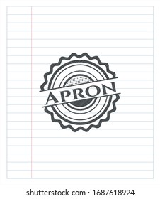 Apron draw with pencil effect. Vector Illustration. Detailed.