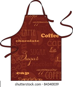 Apron from a fabric with the newspaper image