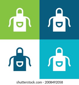 Apron Flat four color minimal icon set