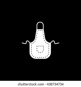 Apron Flat Icon On Black Background