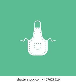 Apron Flat Icon On Green Background