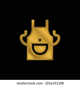 Apron gold plated metalic icon or logo vector
