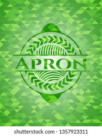 Apron green emblem with mosaic background