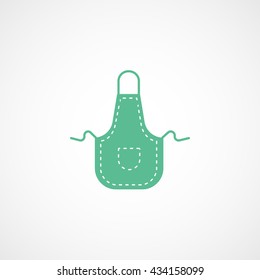 Apron Green Flat Icon On White Background