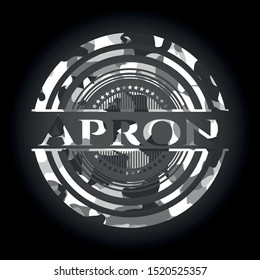 Apron grey camouflaged emblem. Vector Illustration.