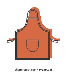 Apron grill in doodle style isolated on white background kitchen object for kitchen design and web vector illustration