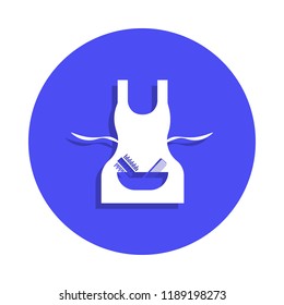 Apron of a hairdresser with pockets icon in badge style. One of Barber collection icon can be used for UI, UX