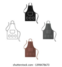 Apron of a hairdresser with pockets.Barbershop single icon in cartoon,black style vector symbol stock illustration web.