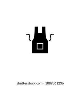 Icono de Apron. Icono de panadería. Sencillo, plano, negro, glifo.