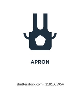 Apron icon. Black filled vector illustration. Apron symbol on white background. Can be used in web and mobile.