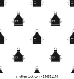 Apron icon in black style isolated on white background. Kitchen pattern stock vector illustration.