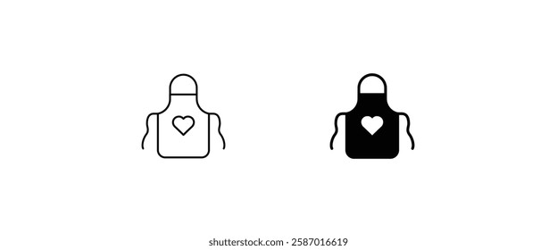 apron icon, button, vector, sign, symbol, logo, illustration, editable stroke, flat design style isolated