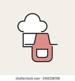 Apron icon, Chef icon vector, Bakery and pastries set of vector design elements, kitchen tools, bread shop, icons, and symbols