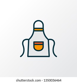 Apron icon colored line symbol. Premium quality isolated kitchen uniform element in trendy style.