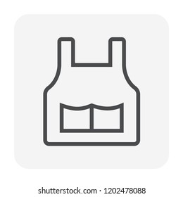 Apron icon for cooking design, editable stroke.