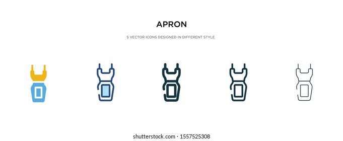 apron icon in different style vector illustration. two colored and black apron vector icons designed in filled, outline, line and stroke style can be used for web, mobile, ui