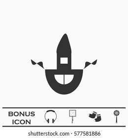 Apron icon flat. Black pictogram on white background. Vector illustration symbol and bonus button