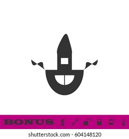 Apron icon flat. Black pictogram on white background. Vector illustration symbol and bonus button