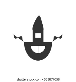 Apron icon flat. Illustration isolated on white background. Vector grey sign symbol