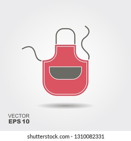 Apron icon flat. Pictogram with shadow. Vector illustration symbol of gardening and housework