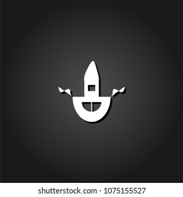 Apron icon flat. Simple White pictogram on black background with shadow. Vector illustration symbol