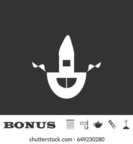 Apron icon flat. White pictogram on black background. Vector illustration symbol and bonus icons