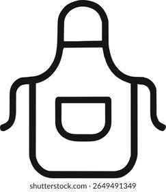 Ícone de apron ilustração contorno traçado linha preta minimalista	