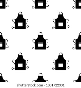 Apron Icon Seamless Pattern, Cloth Worn On Front Of Body To Protect Cloth, Skin From Stain, Marks Vector Art Illustration