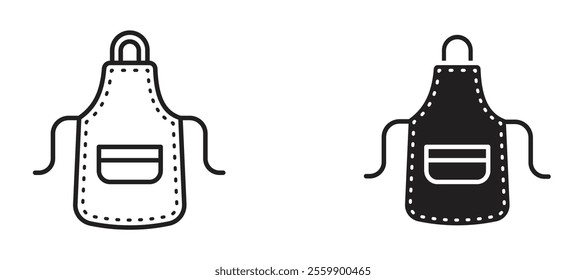 Apron Icon set in black color for ui designs