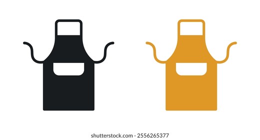 Apron icon set in black and colored versions.