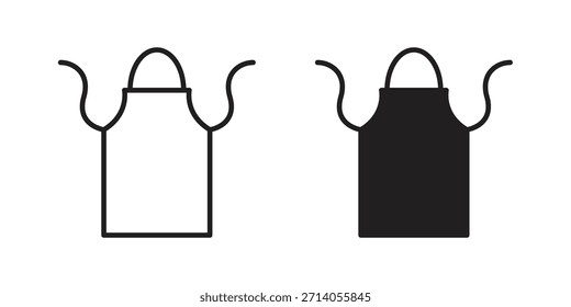 Diseños de Vector de silueta de icono de delantal. Trazos editables