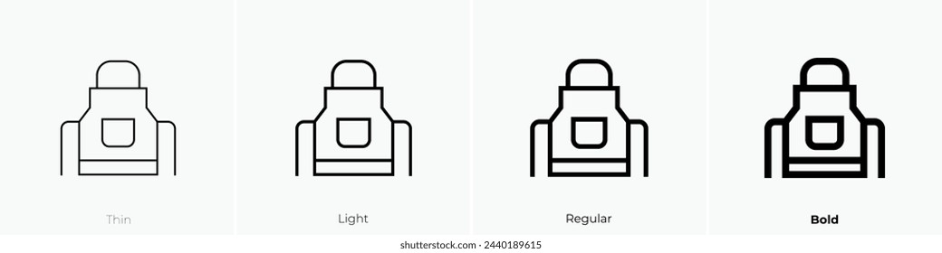 apron icon. Thin, Light Regular And Bold style design isolated on white background