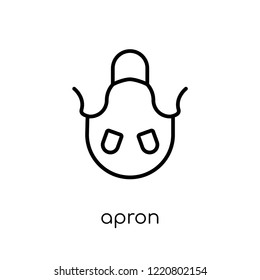 apron icon. Trendy modern flat linear vector apron icon on white background from thin line collection, outline vector illustration