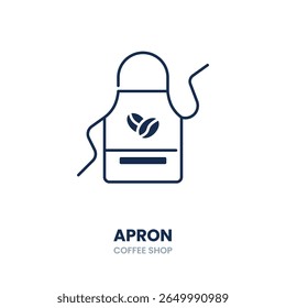 avental ícone. avental, uniforme, cozinhar, café, barista, vestuário, proteção, vestuário de trabalho. Ilustração de ícone de vetor