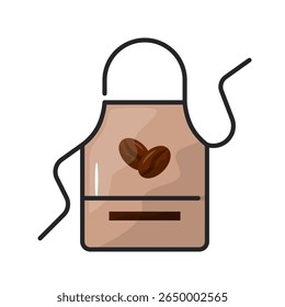avental ícone. avental, uniforme, cozinhar, café, barista, vestuário, proteção, vestuário de trabalho. Ilustração de ícone de vetor